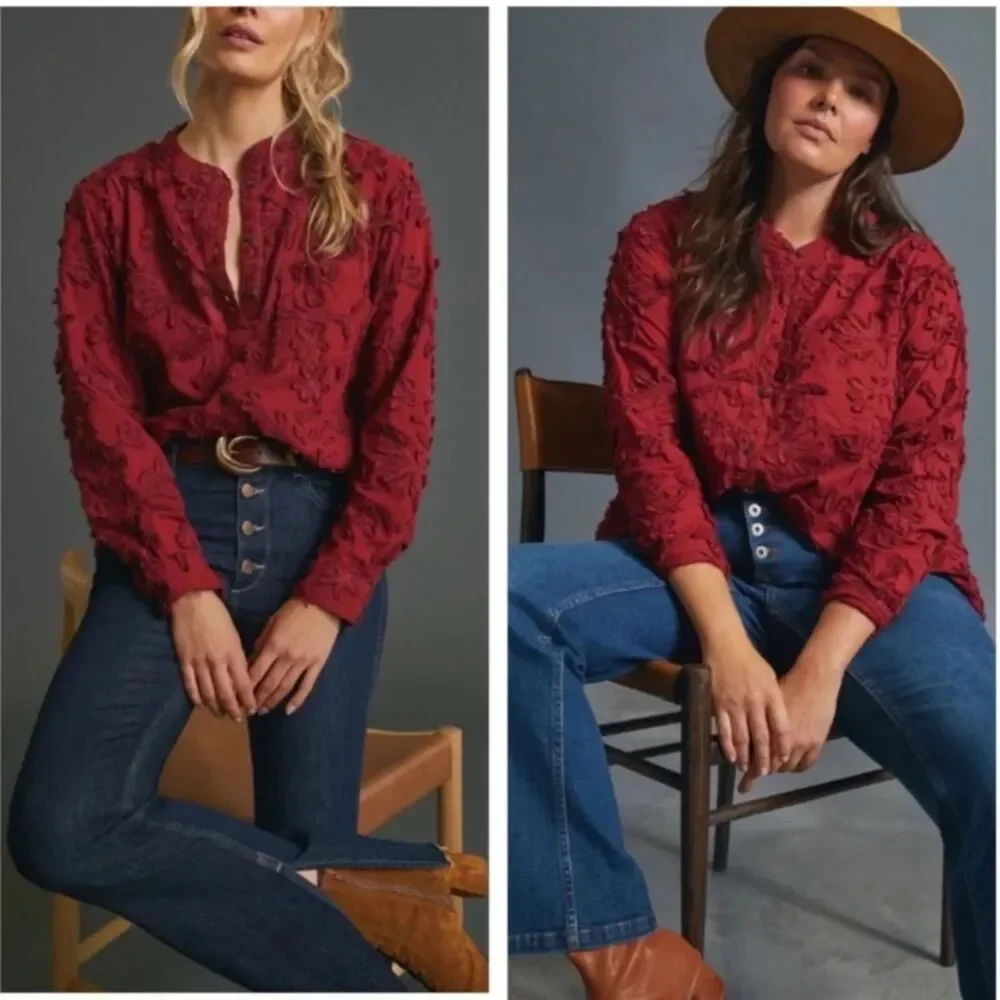 Anthropologie Whitney Trapeze Blouse Sz XS Office Romantic Date Night Boho